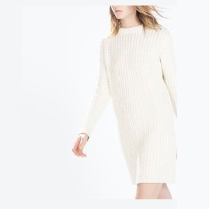 Zara woven sweater midi dress